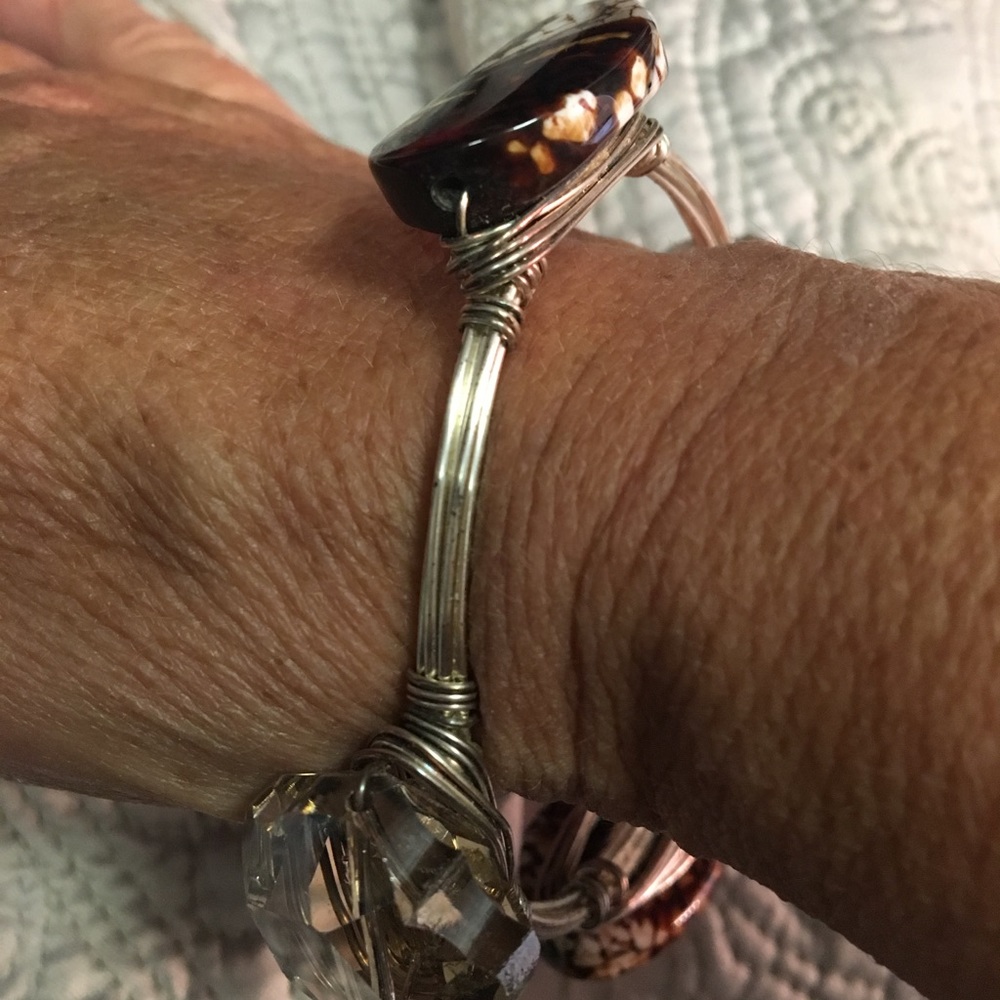Beautiful handmade silver and gemstone bracelet.
